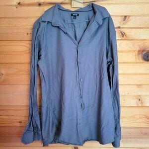 Apt.9 Men's Grey Button Up Long-Sleeved Shirt, Size: L